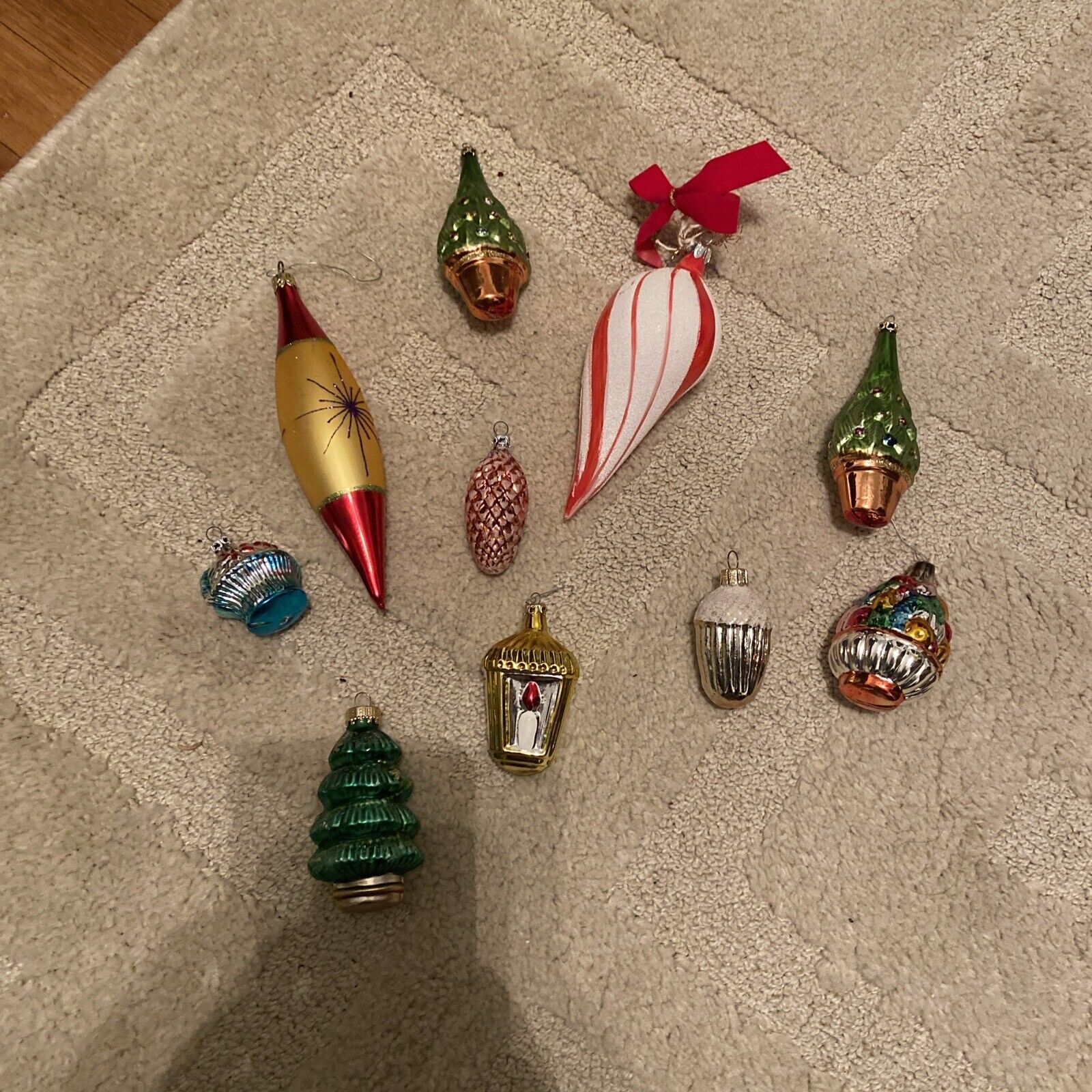 lot of vintage christmas ornaments