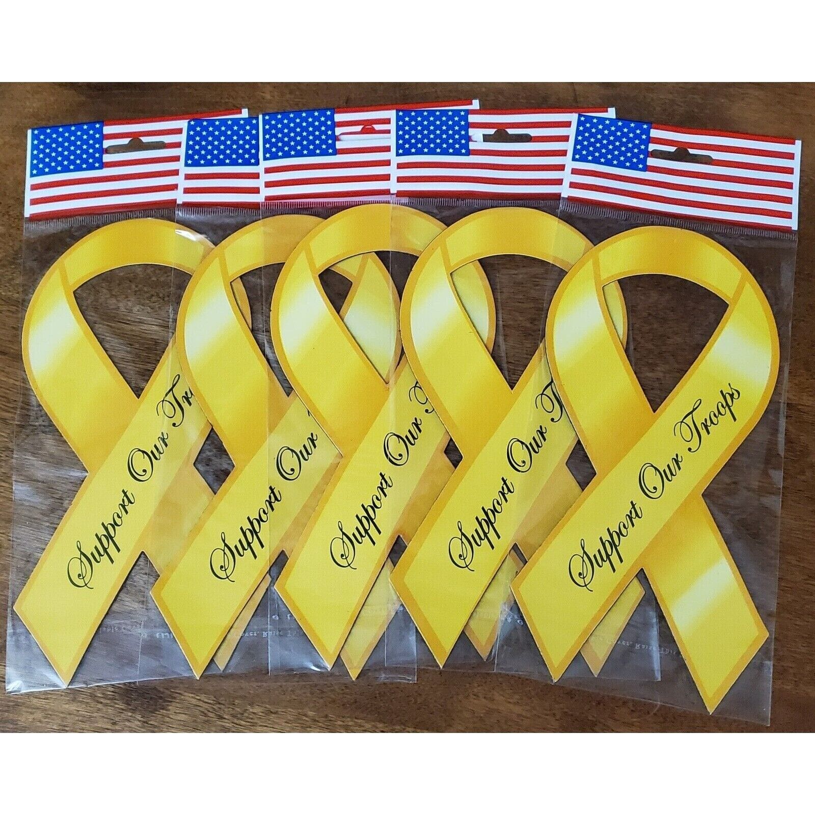 Lot of 20 Support Our Troops Yellow Magnet Ribbon Lot of 20