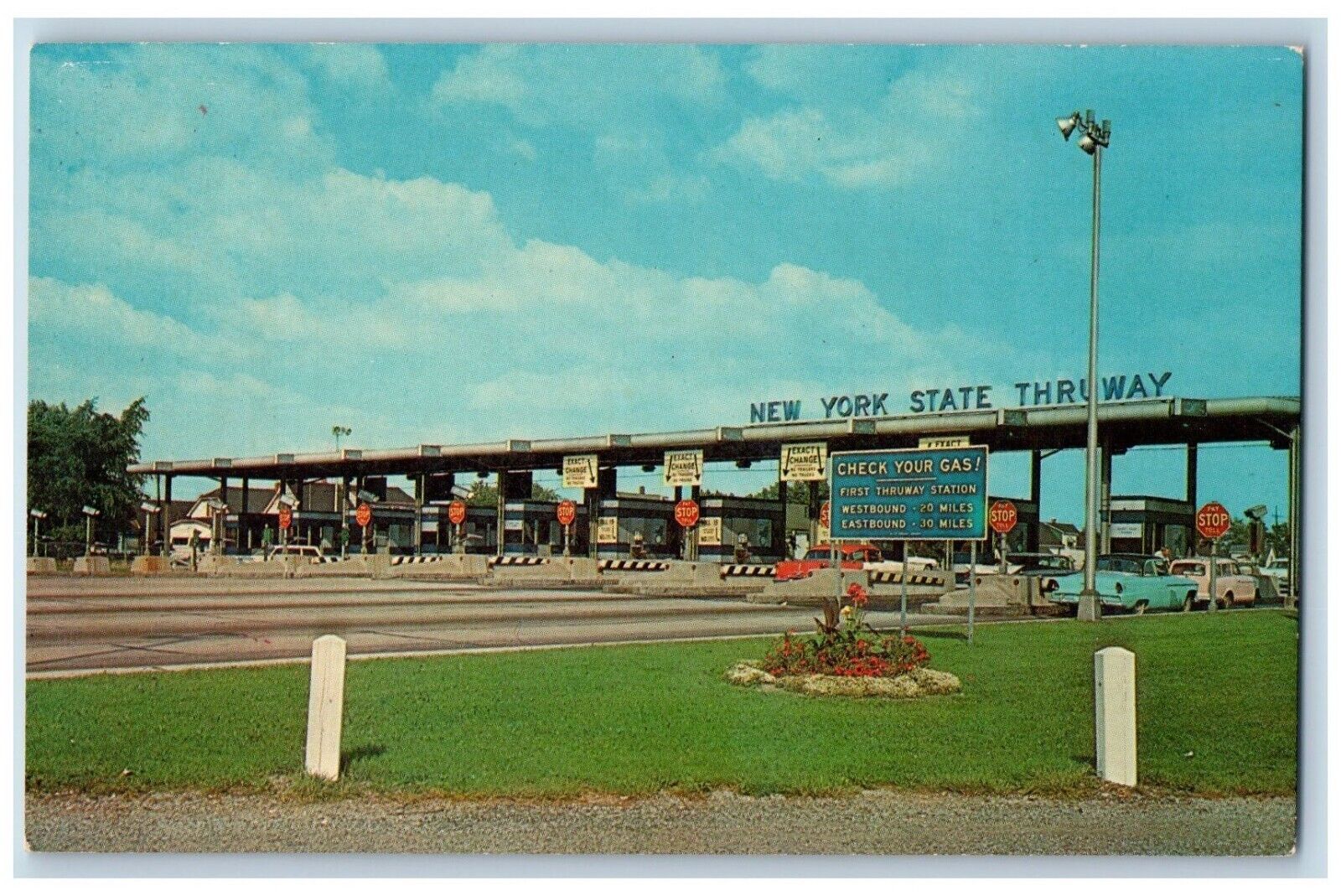 Ripley New York NY Postcard State Thruway Toll Interchange Buffalo-Niagara c1960
