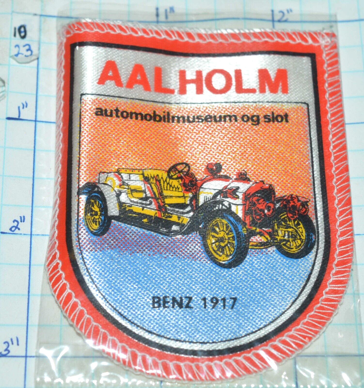 DENMARK, AALHOLM AUTO MUSEUM CLOSED 2008 BENZ 1917 VINTAGE NIP PATCH