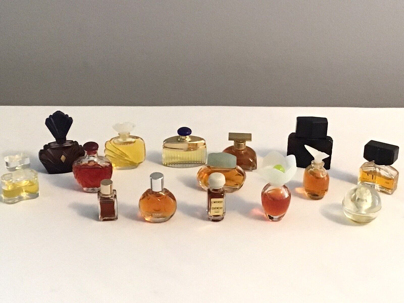 Vintage Lot of 15 Miniature Perfume Bottles Full To Partial Full