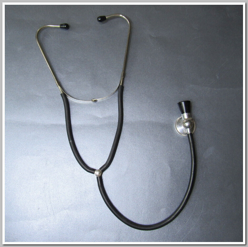 Vintage rubber metal Stethoscope Doctors Medical Stethoscope