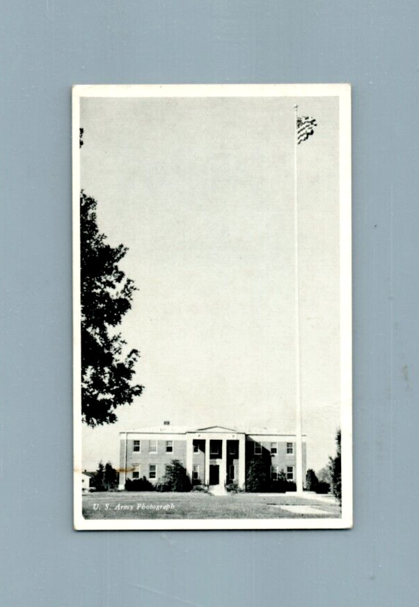 RPPC US Army Photograph Postcard WWII Headquarters Bldg Fort Dix NJ