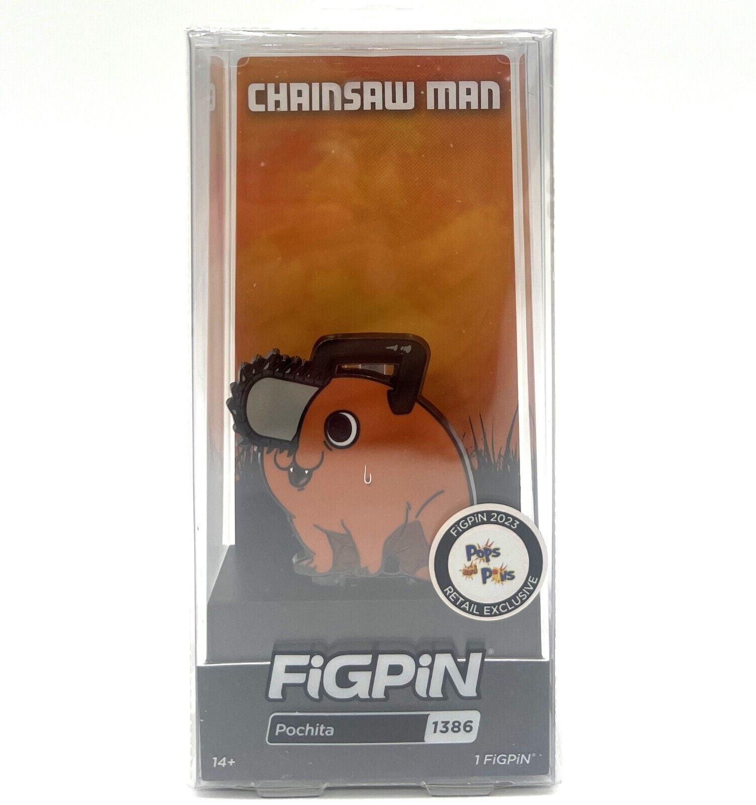 FiGPiN Chainsaw Man Pochita #1386 Pops and Pins Exclusive LE1000 Collectible Pin