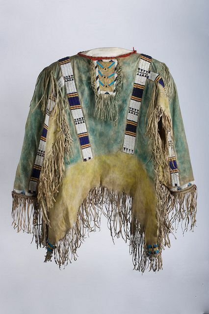 Old Antique Style Buffalo Suede Hide Fringe Sioux Beaded Powwow War Shirt XWS136
