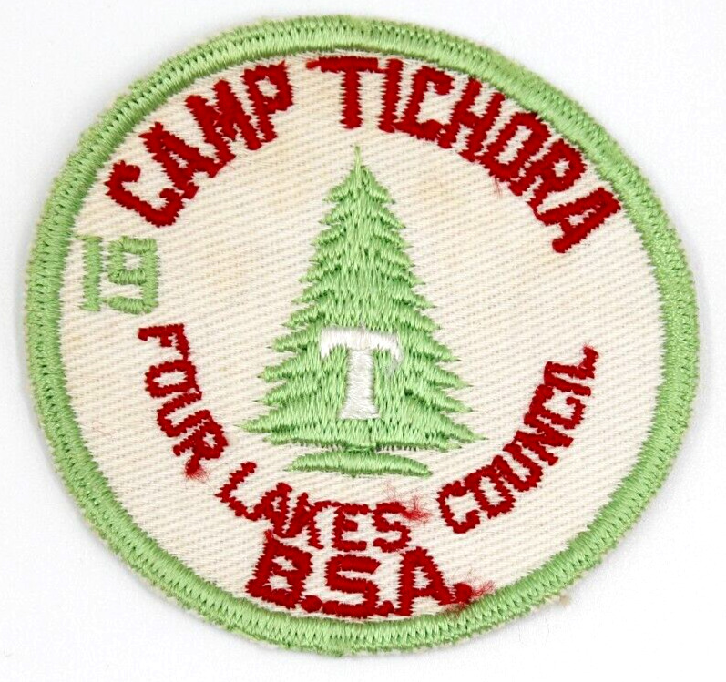 Vintage Undated 1940s Camp Tichora Four Lakes Council Patch Wisconsin Boy Scouts