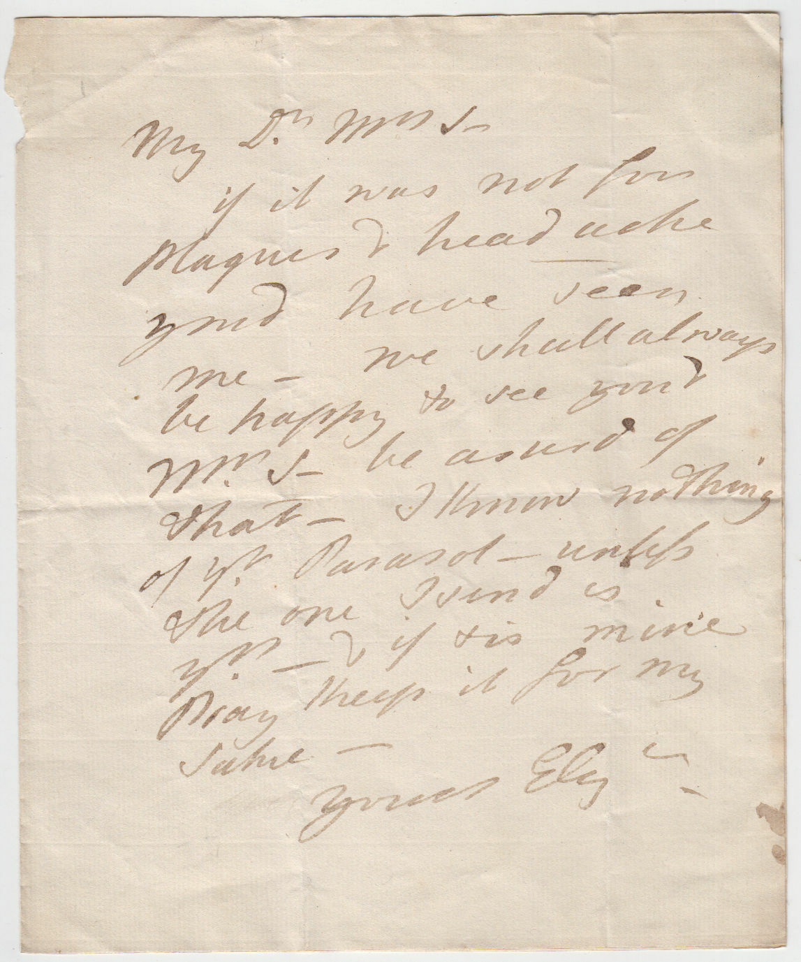 Elizabeth Craven (1750-1828), Autograph Letter Signed, c.1813