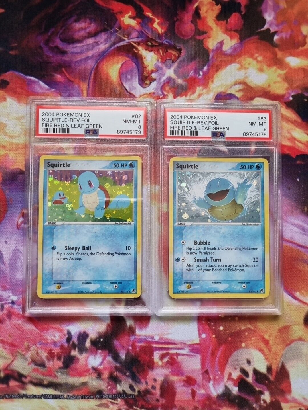 PSA 8 Bundle Squirtle Reverse Holo 2004 Pokemon Card  Fire Red & Leaf Green