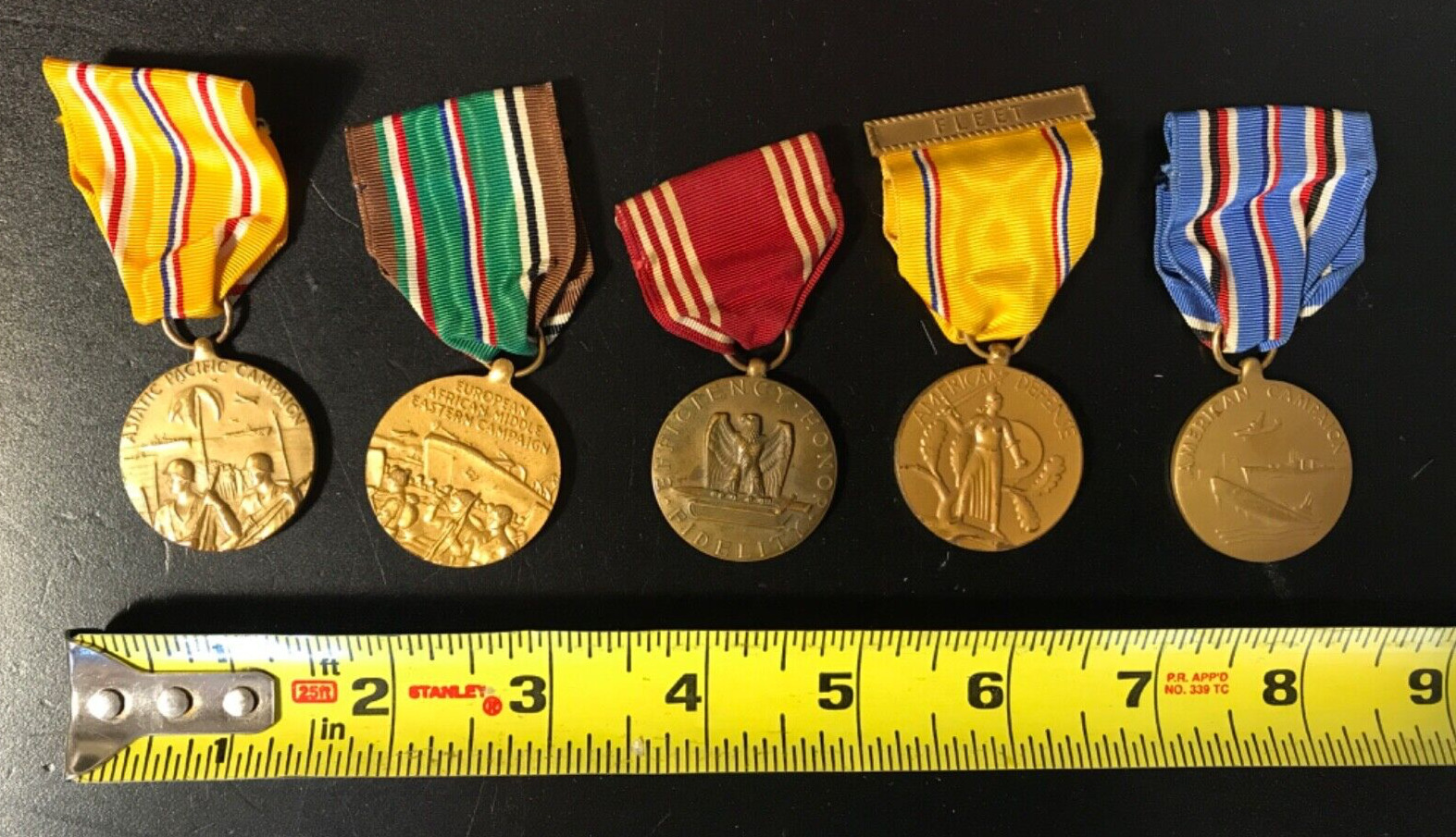 5 - WW2 Military 1941-45 Service Medals Euro African Campaign - Good Conduct