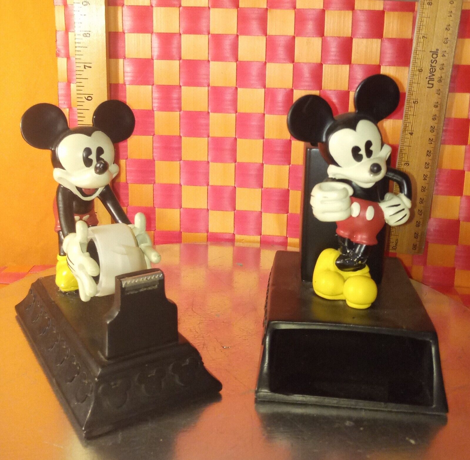 Vintage Disney Mickey Mouse Desk Set Pen, Stationary Holders and Tape Dispenser
