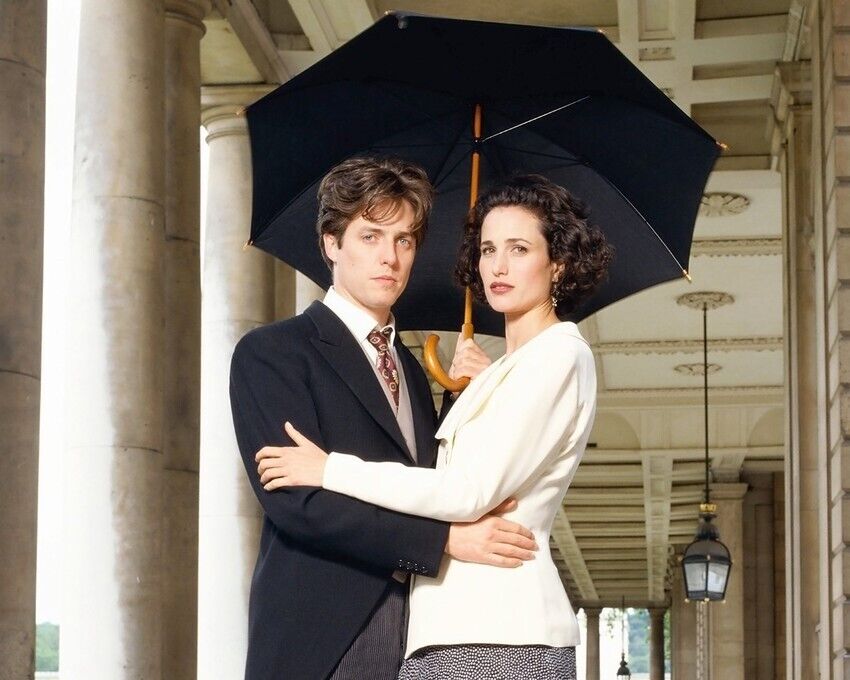 Hugh Grant and Andie MacDowell in Four Weddings and a Funeral pose 24x36 Poster