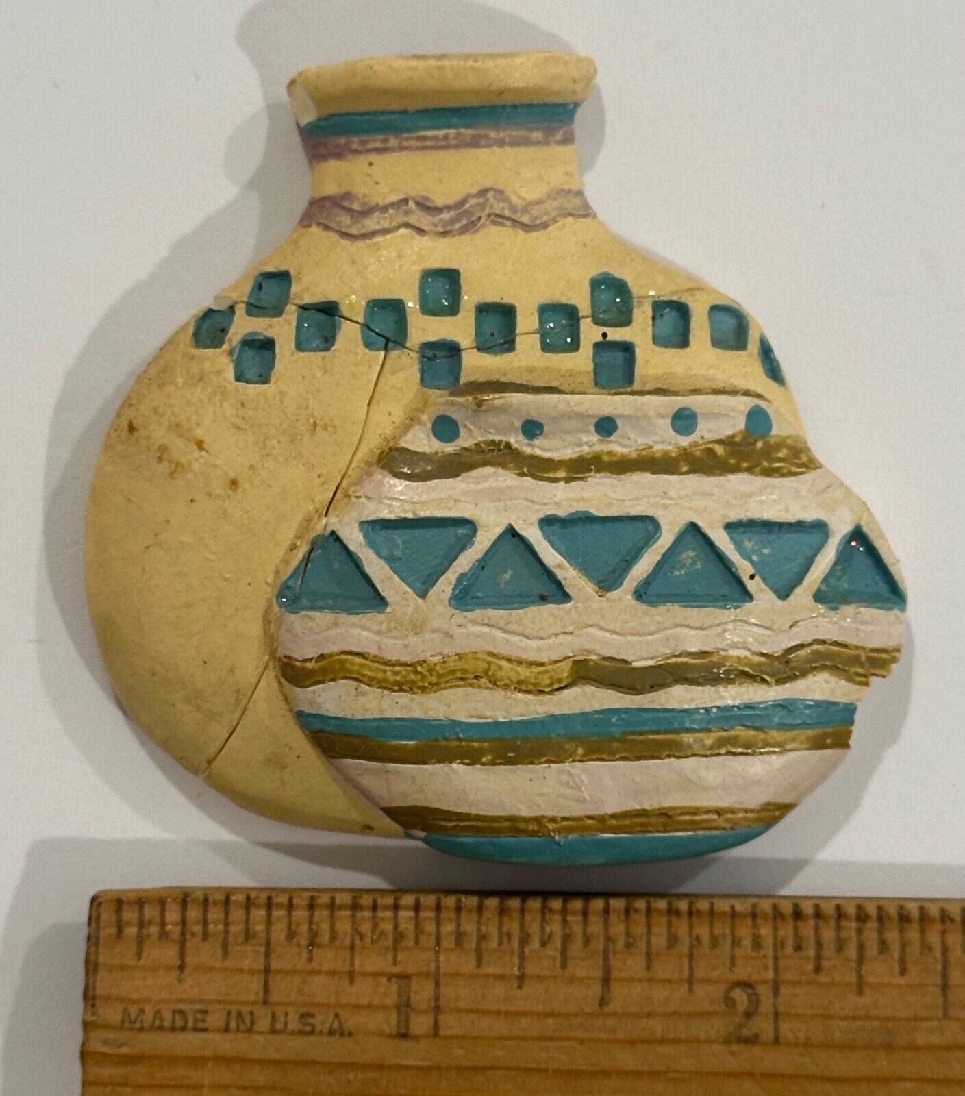Mosaic southwest pottery refrigerator magnet souvenir picturesque 3-D authentic