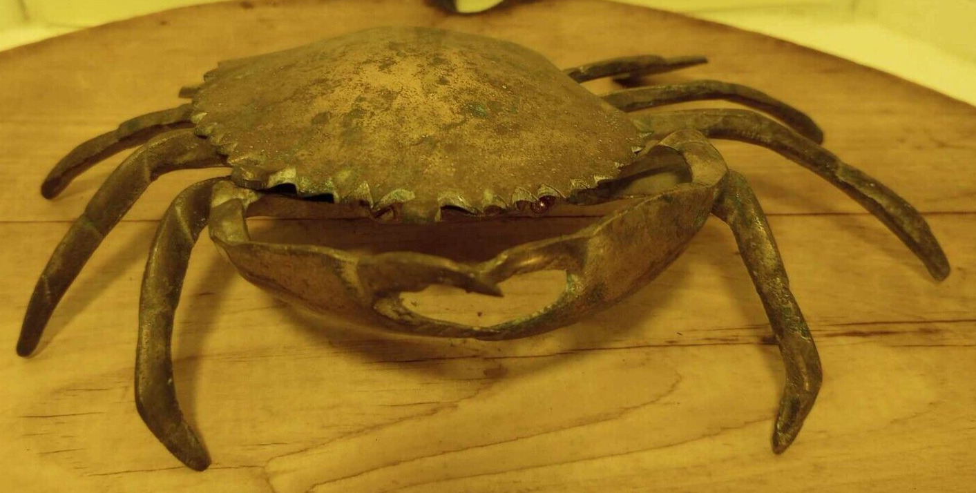 Vintage/Antique Brass Crab W/ Legs Cigarette Cigar Ashtray, Insence Burner, 70\'s