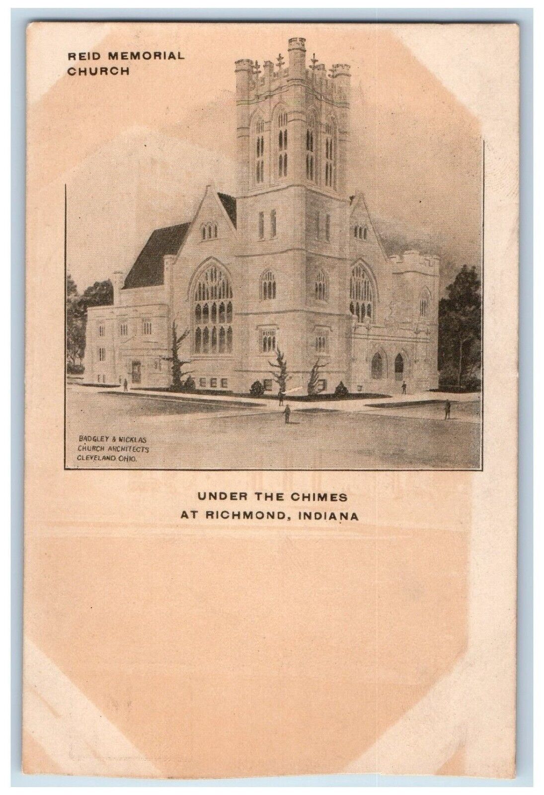 c1905 Reid Memorial Church Under The Chimes At Richmond Indiana IN Postcard