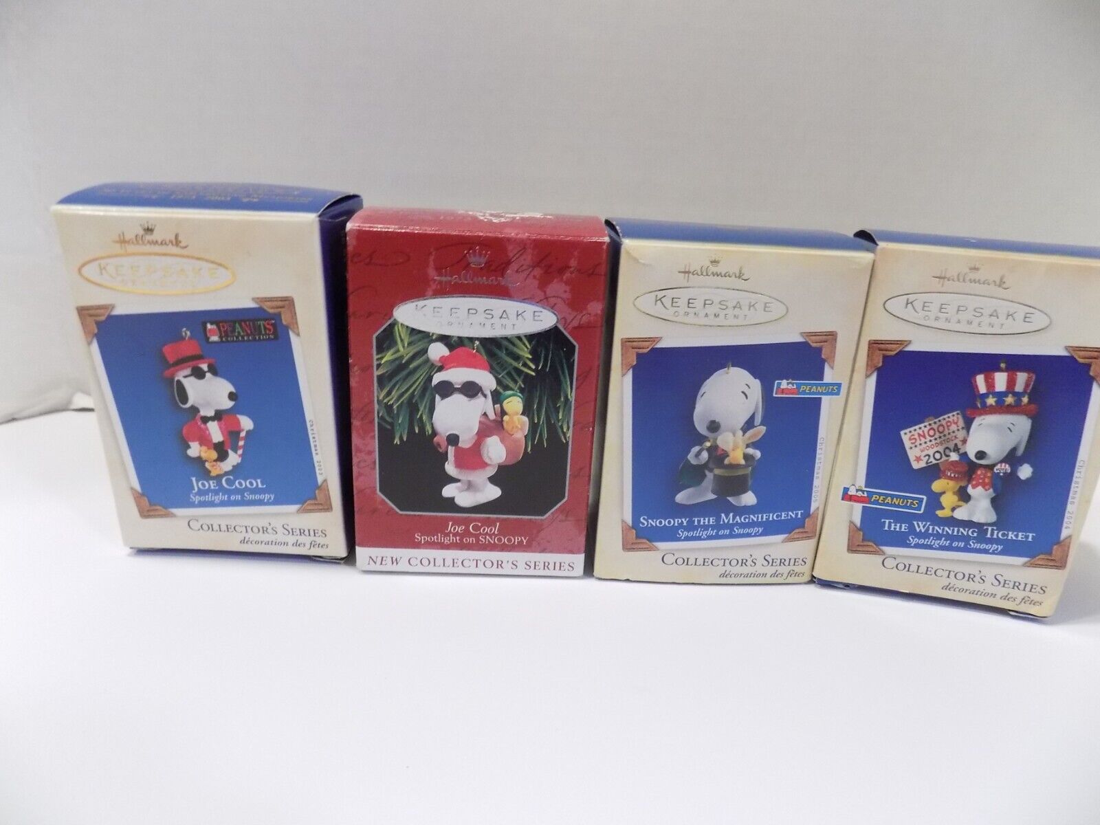 Hallmark Snoopy Ornaments Group of 4 Variety
