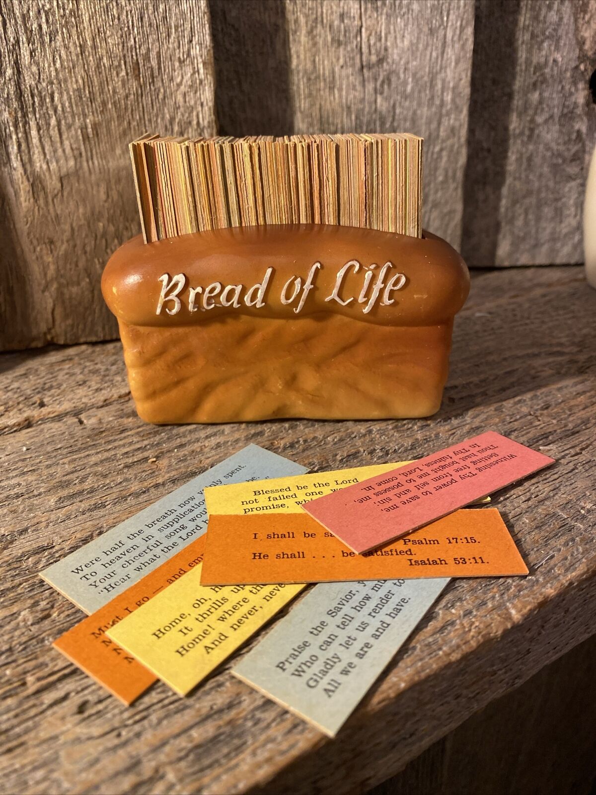 Vtg. 1971 Bread Of Life PROMISE BOX w/scripture  Daily Readings Made Hong Kong