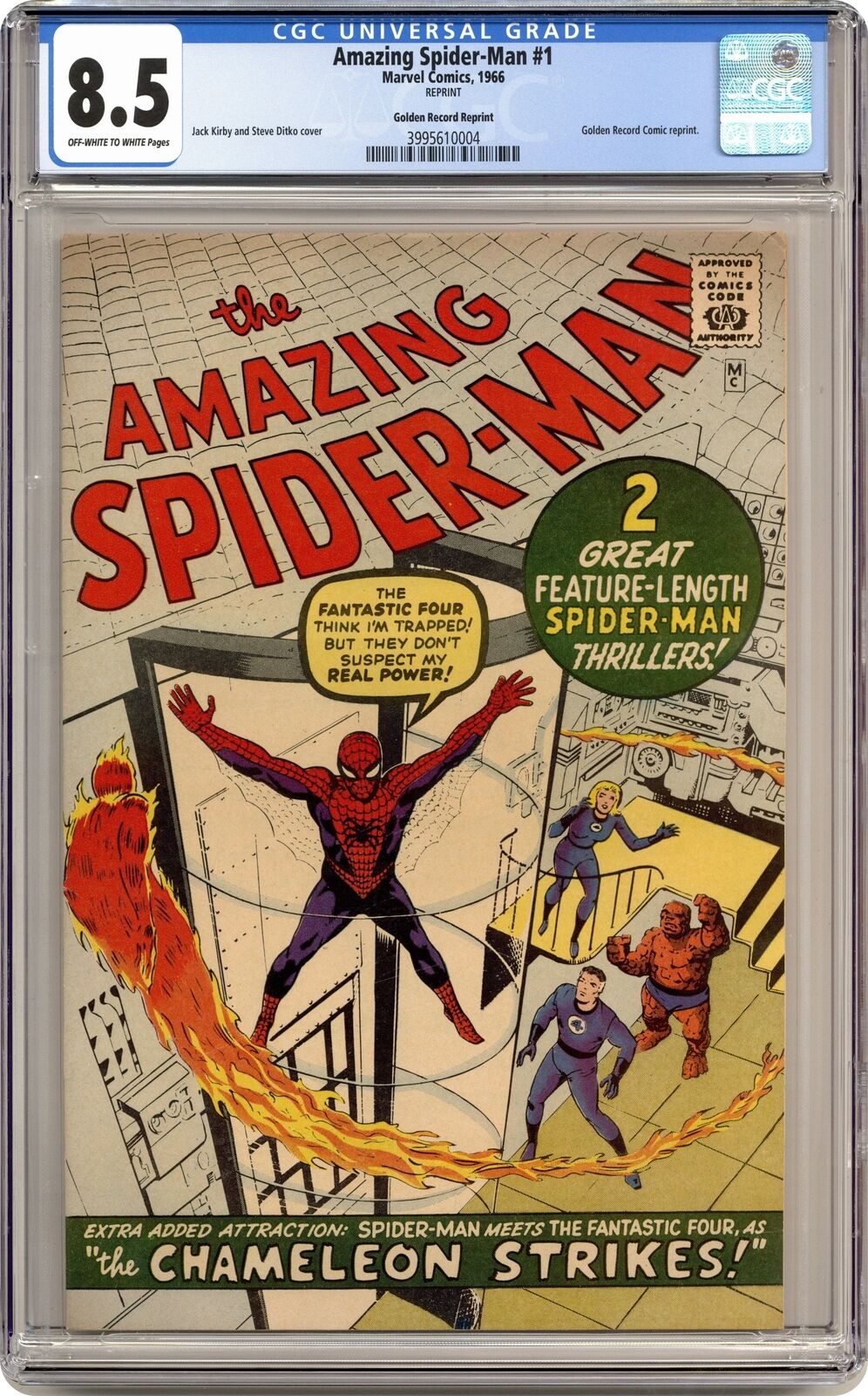 Amazing Spider-Man Golden Record Reprint #1 Comic Only CGC 8.5 1966 3995610004