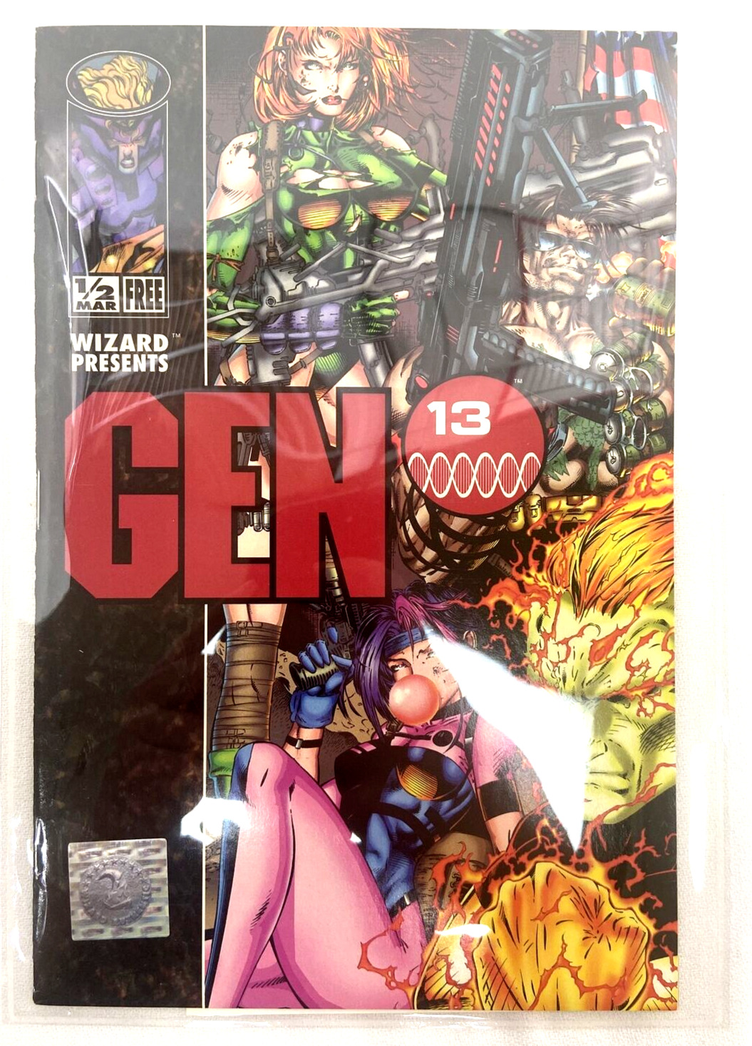 Gen 13 #1/2 Vintage wizard press seal signed Certificate of Authenticity