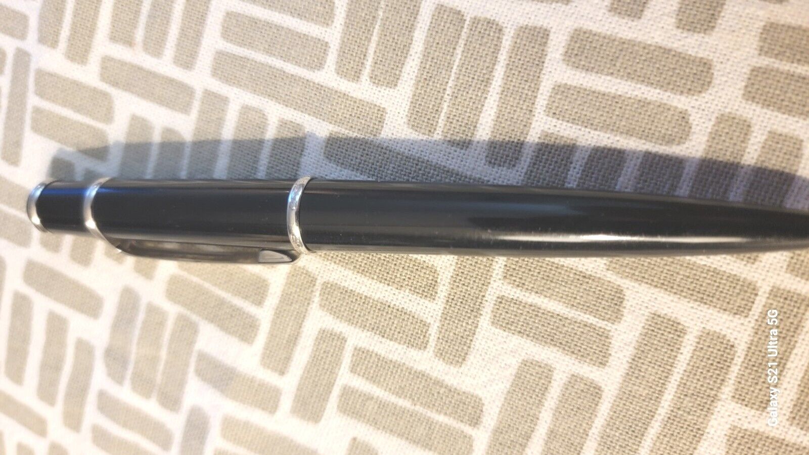 AUTHENTIC CARTIER DIABOLO ROLLERBALL PEN BLACK RESIN SILVER PLATED BARELY USED
