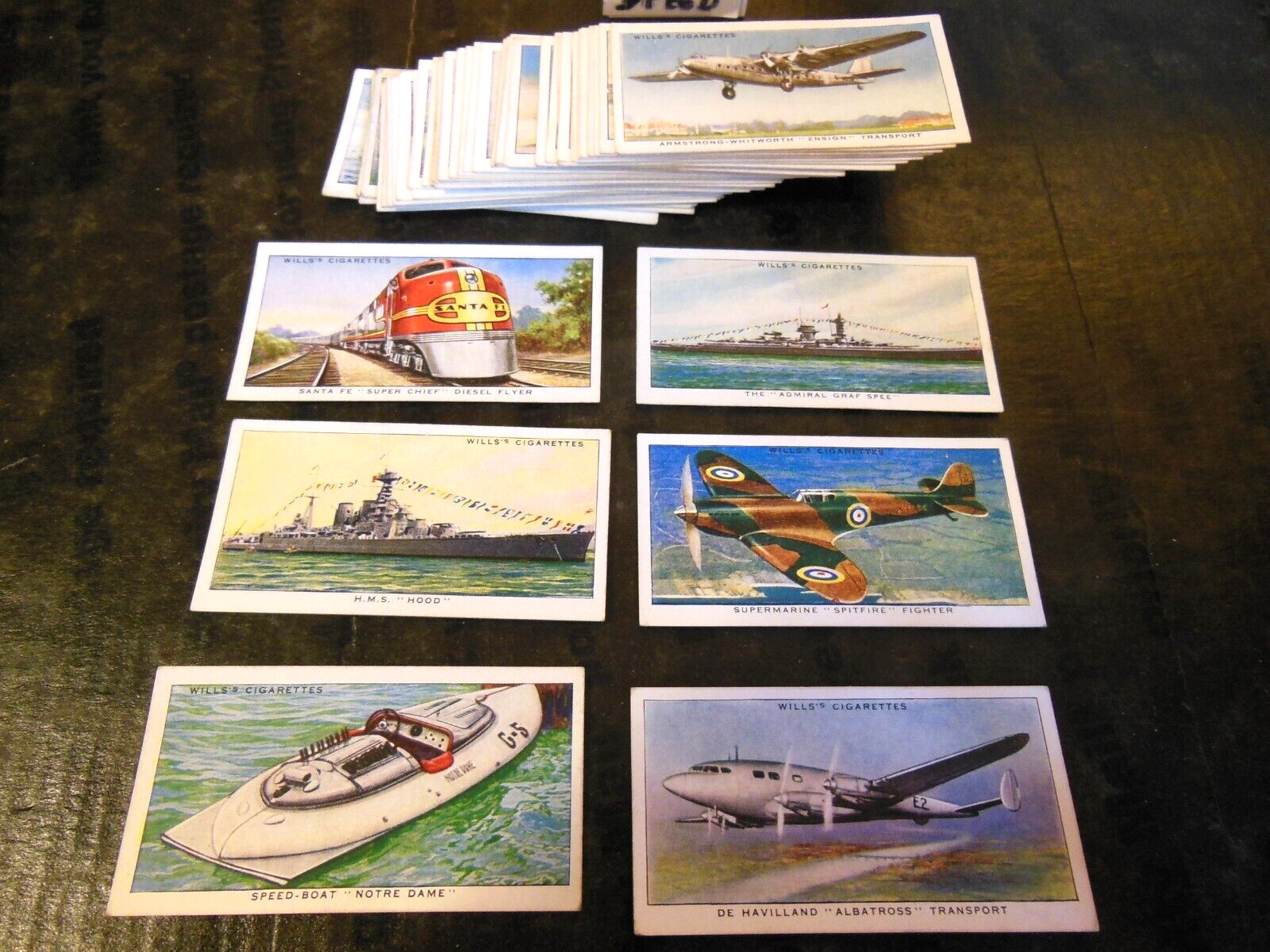 Tobacco Card complete Set Wills SPEED Fast Car, Boat, Plane, Speed Record, 1938