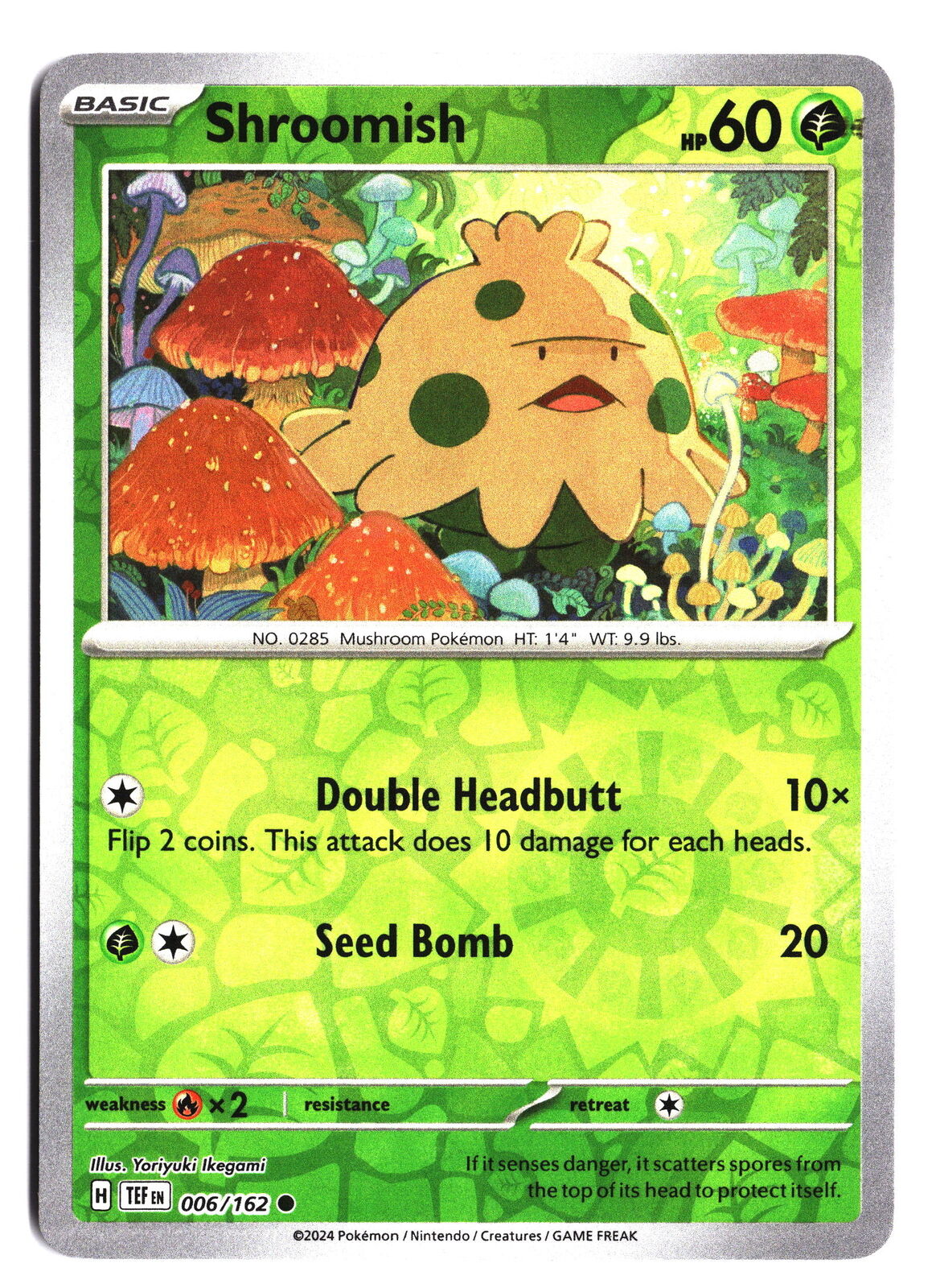 Pokemon TCG SV05 Temporal Forces Shroomish Common Reverse Holo #006/162