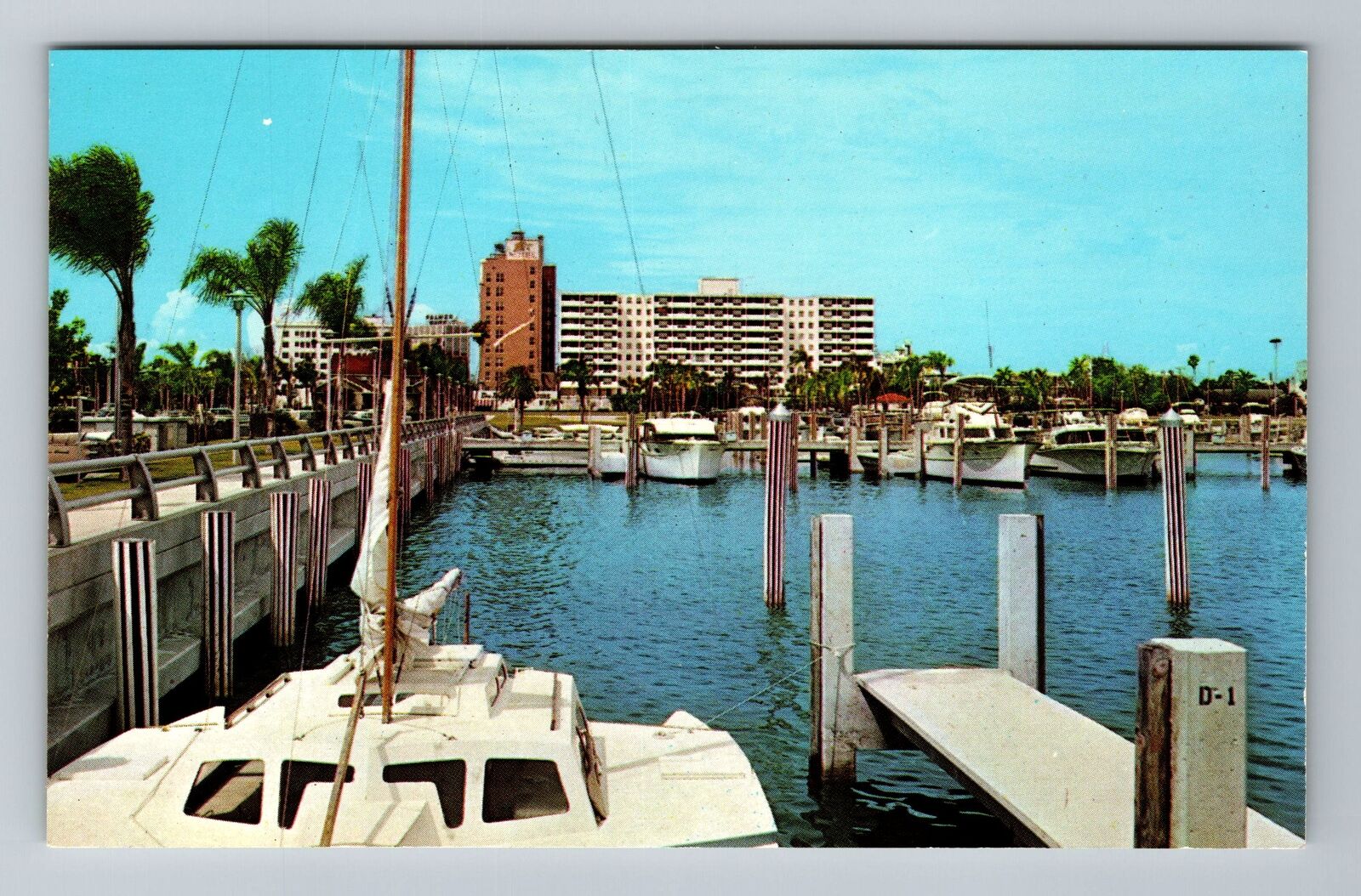 Sarasota FL-Florida, From The Marina At City Pier, Vintage Postcard