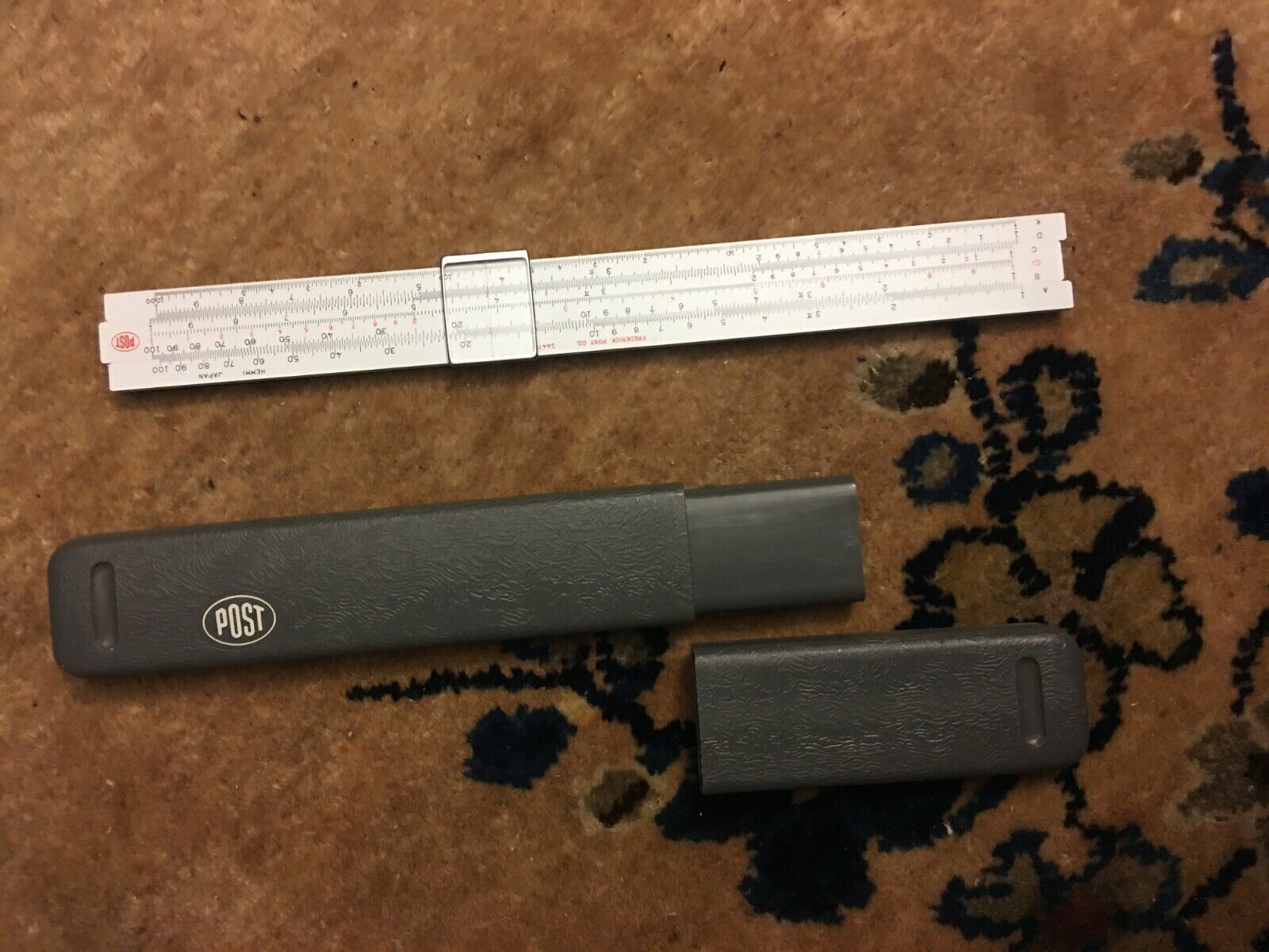 Vintage Frederick Post Co. 1447 Slide Rule Ruler w/ Case Hemmi Japan