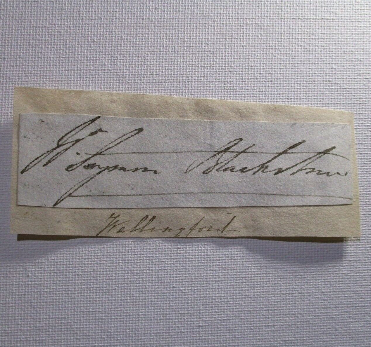 William Seymour Blackstone Autograph, Signature 1809-1881 Parliament Wallingford