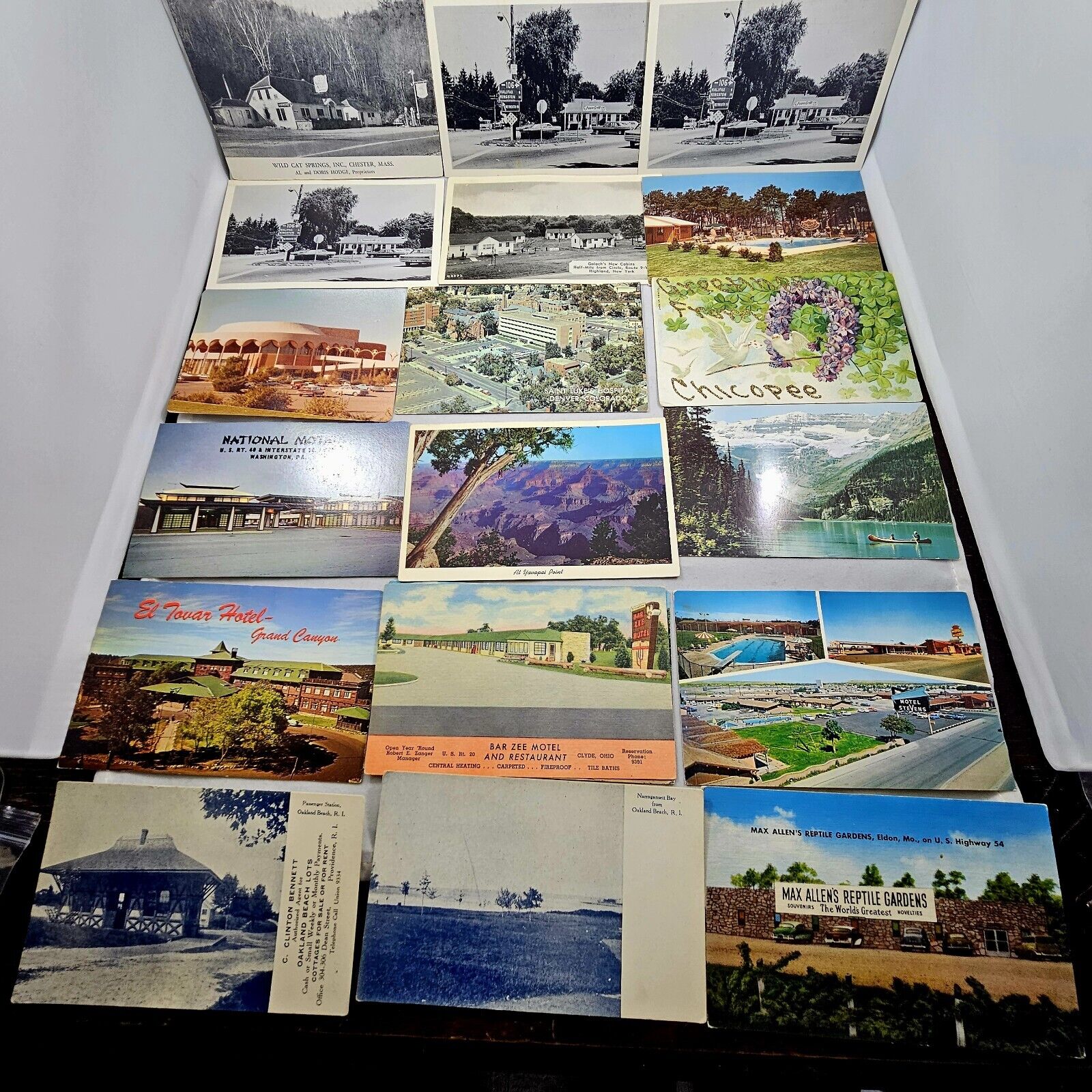 18 Vintage Postcards Max Allen Joppa Grill Narraganset Oakland Beach Motels Wild