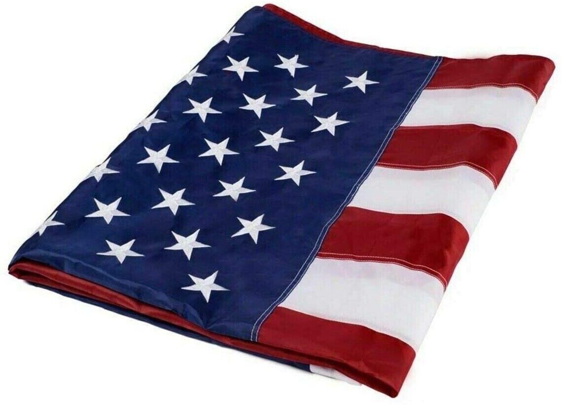 5x8 ft American Flag Grommet Embroidered  US Flag Brass Flag UV Fade resist