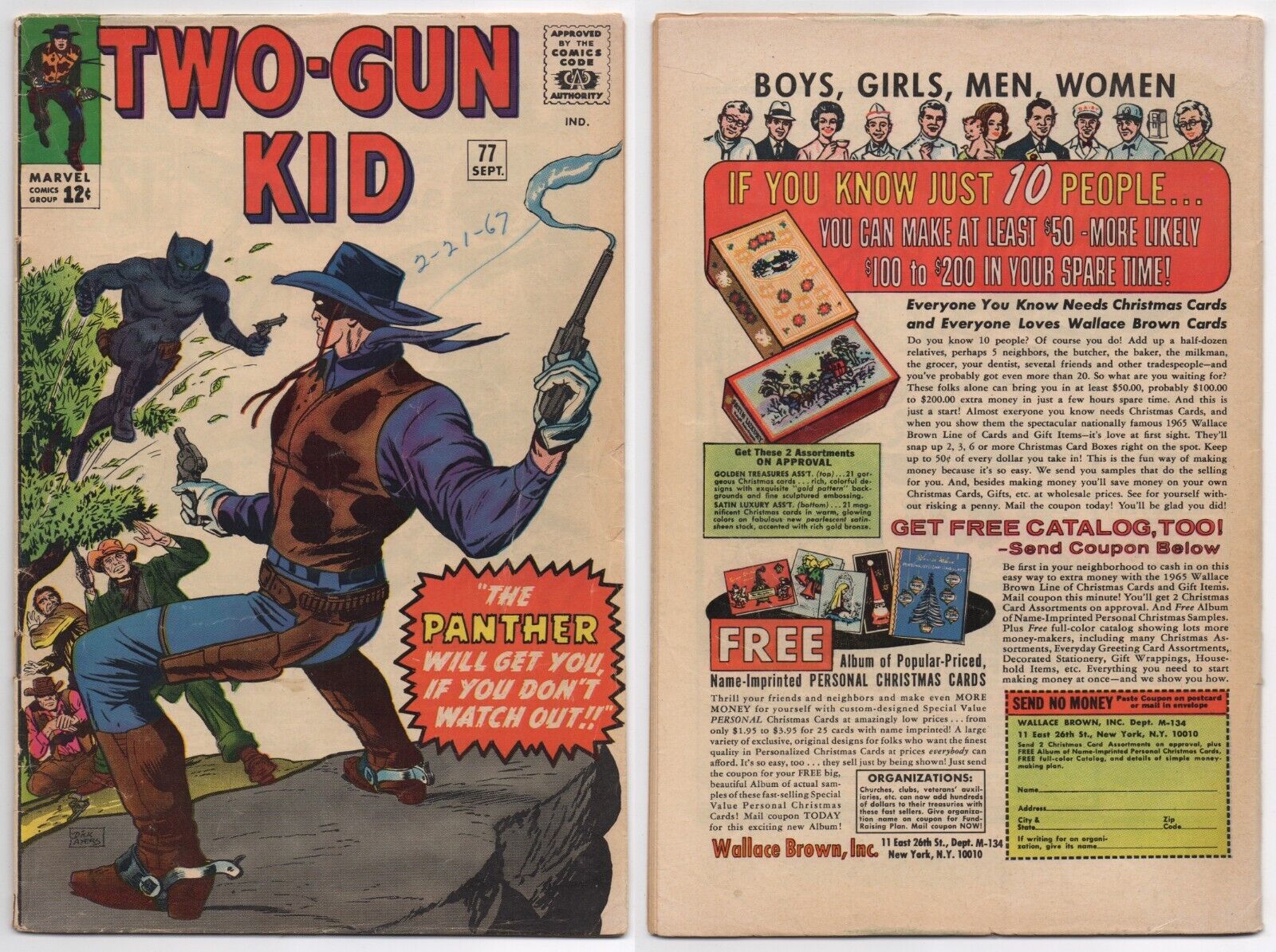 Two Gun Kid #77 (GD+ 2.5) 1st Black Panther Prototype B4 FF #52 1965 Marvel
