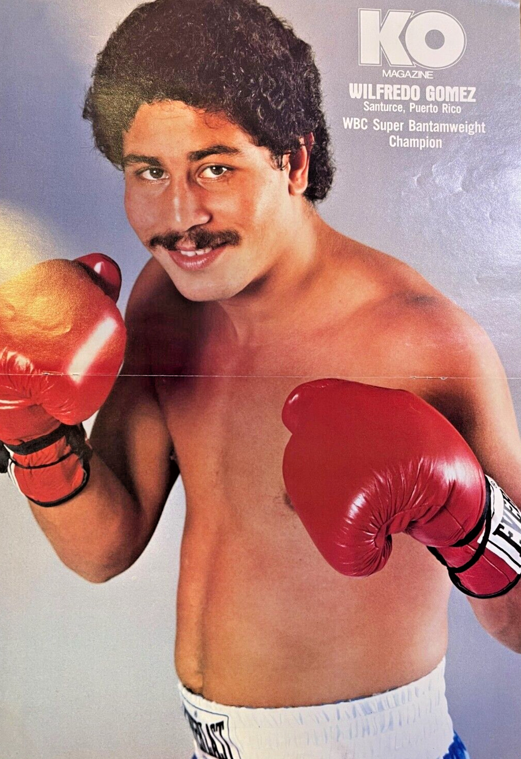 1983 Vintage Magazine Poster Wilfredo Gomez Super Bantamweight Boxing Champion
