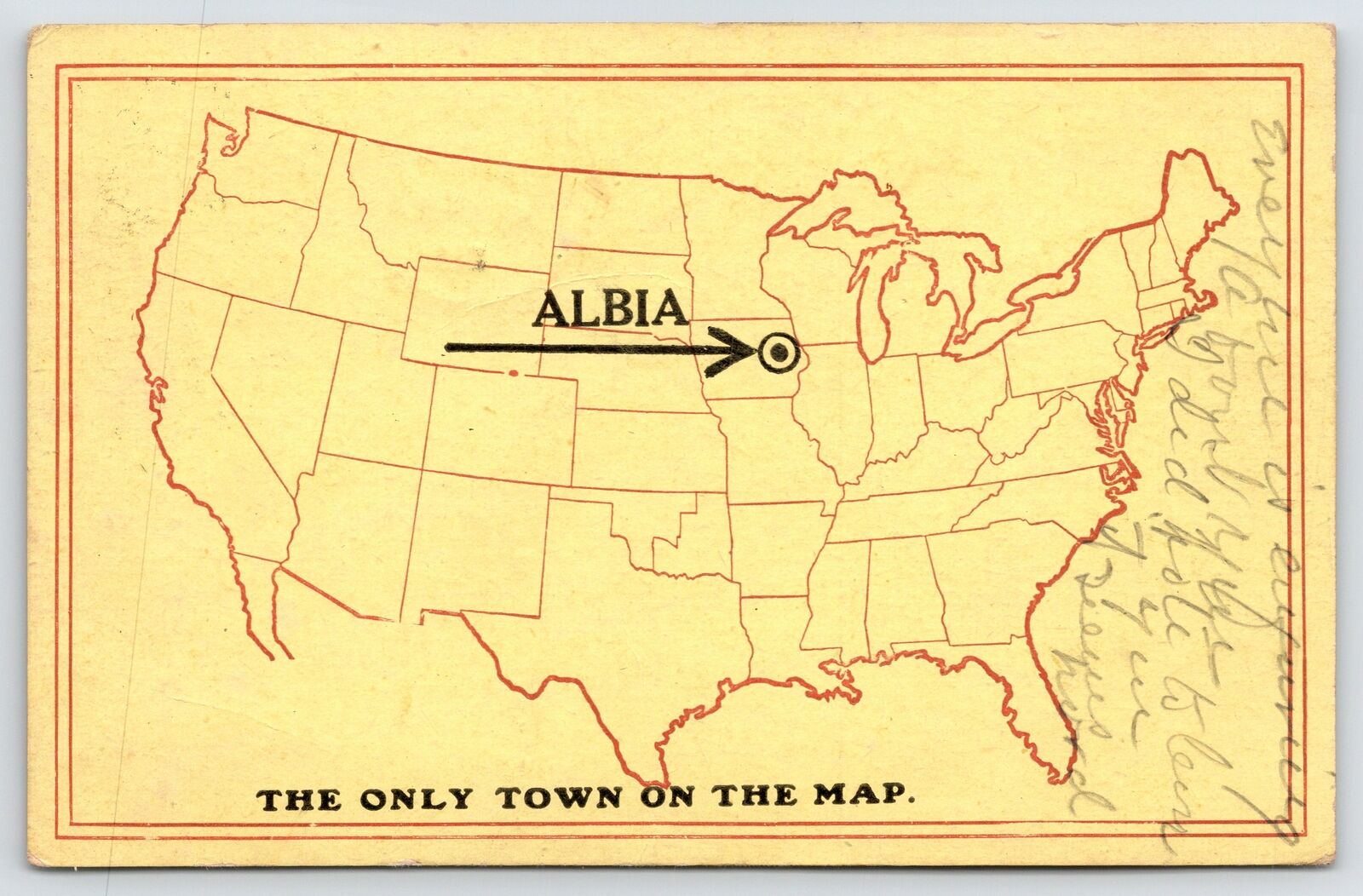 If Albia Iowa Is The Only Town on the Map~How Did This Get To Olney in Dudley?