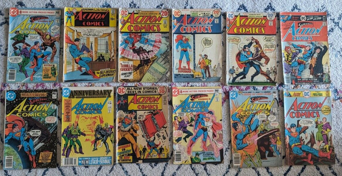 Lot of DC Action Comics 1970-1980 12 issues