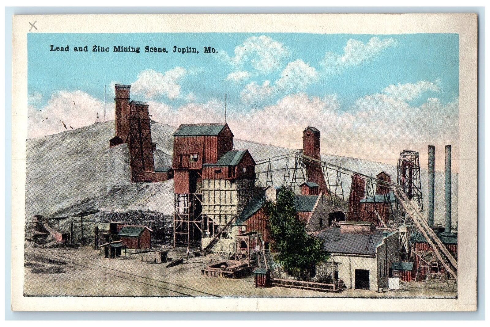 c1920\'s Lead & Zinc Mining Scene Processing Joplin Missouri MO Unposted Postcard
