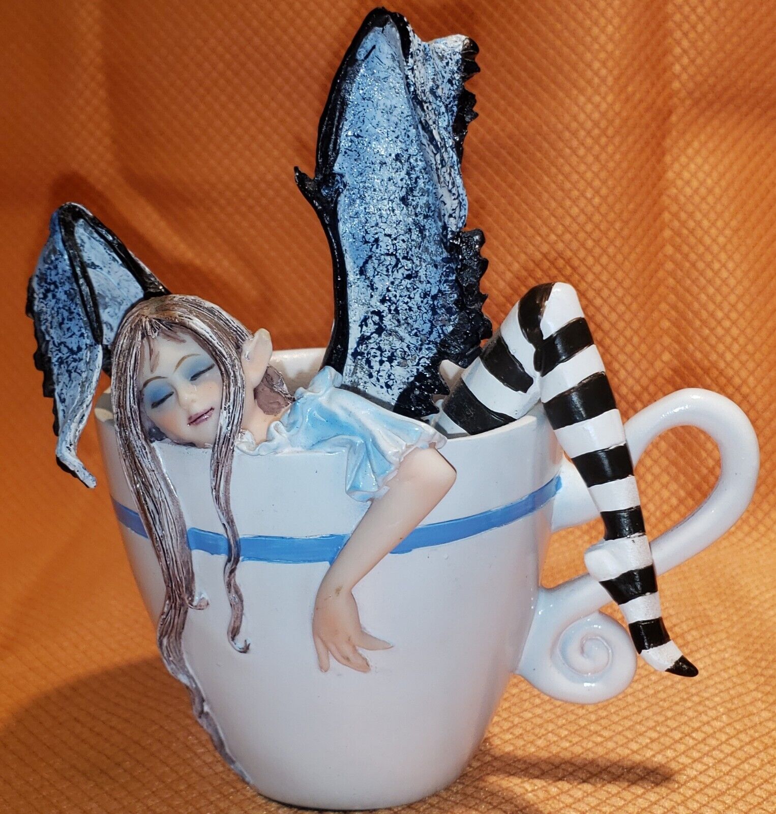 Amy Brown Collection, I NEED COFFEE Faery (10183) Pixie Sleeping in Cup