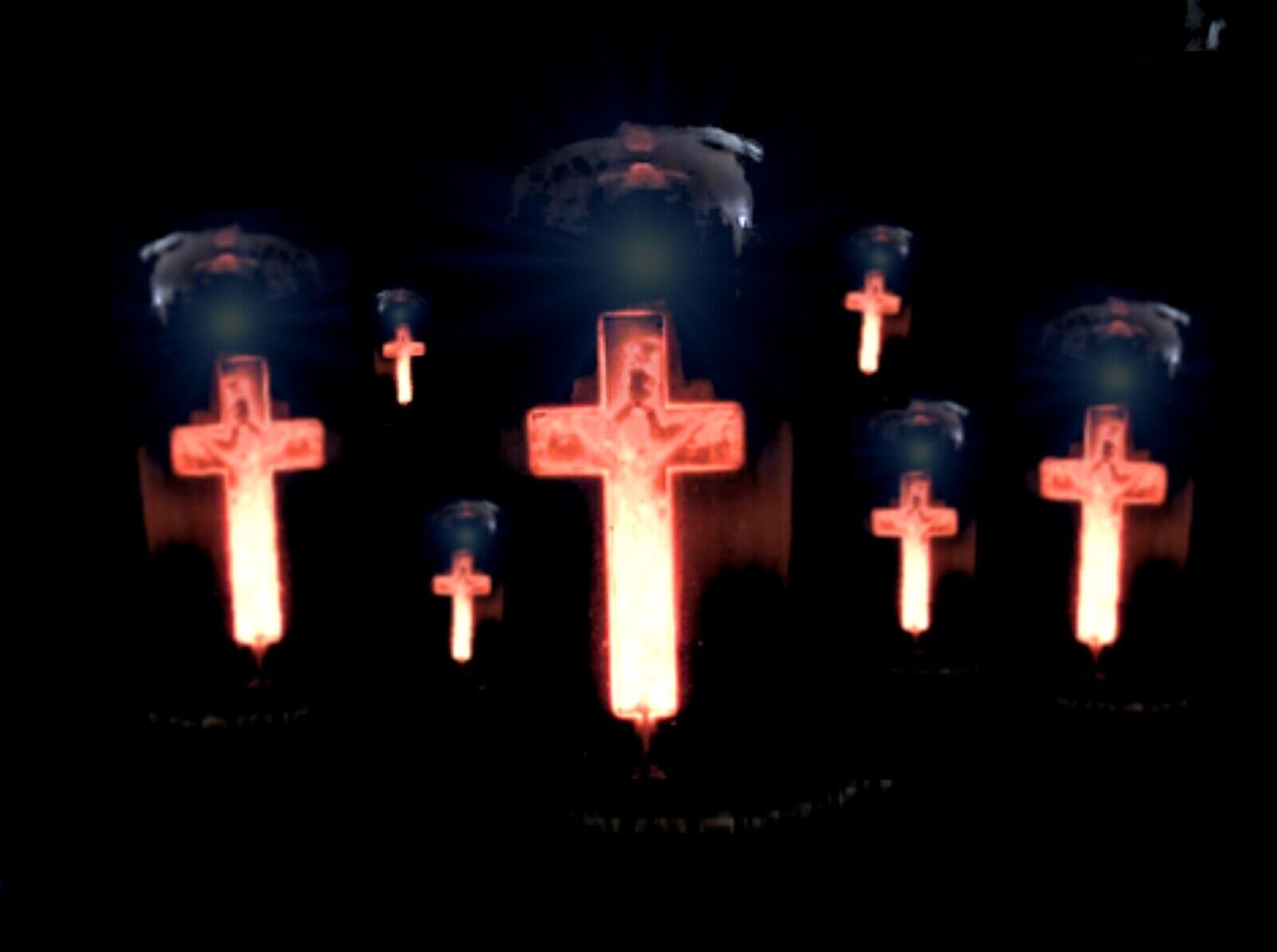 Crucifix light bulb - Edison Bulb - Glowing Neon Cross - Vintage Aerolux Style