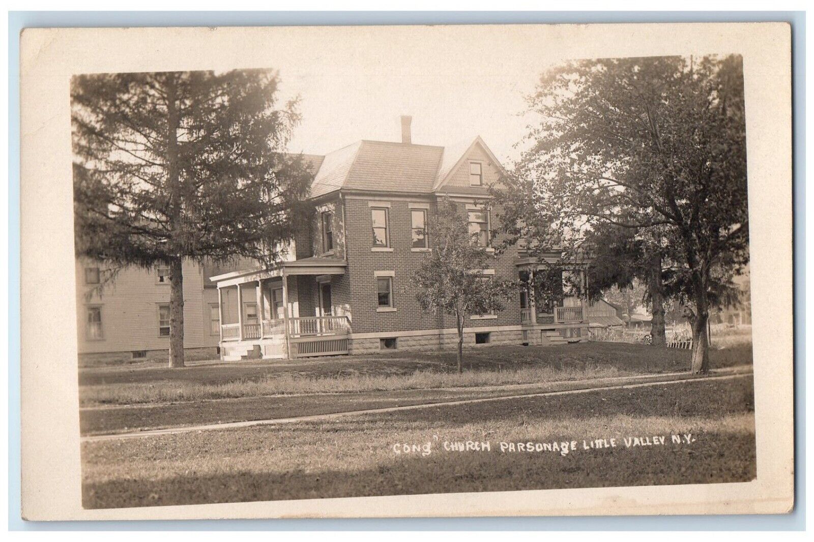 c1910\'s Congregational Church Parsonage Little Valley NY RPPC Photo Postcard