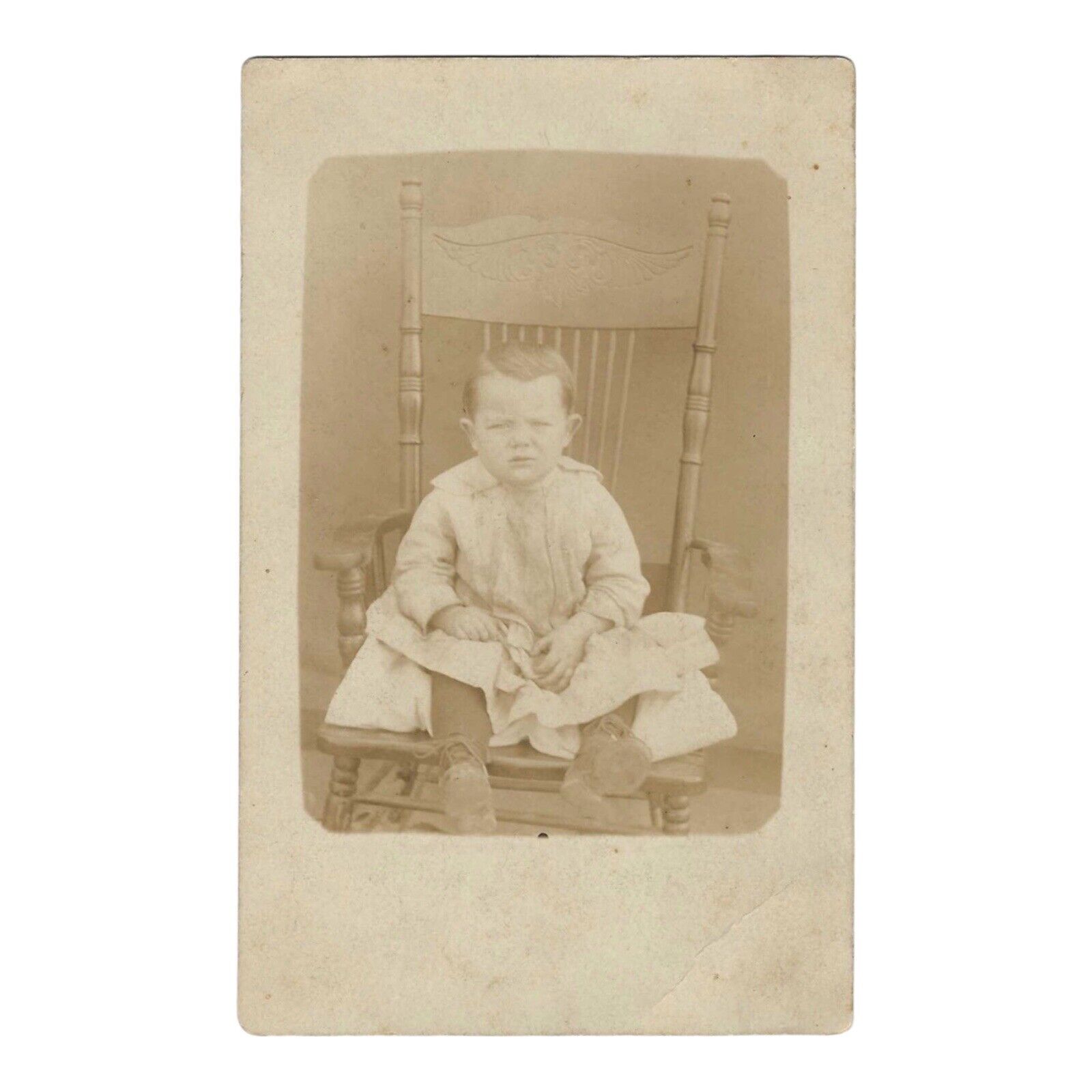 Antique Real Photo Postcard Identified Boy Photograph Portrait RPPC
