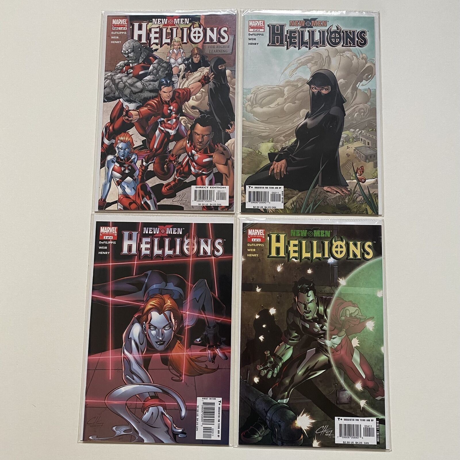 New X-Men Hellions 1 2 3 4 Complete 2005 Marvel Comics Limited Series 1 - 4 NM