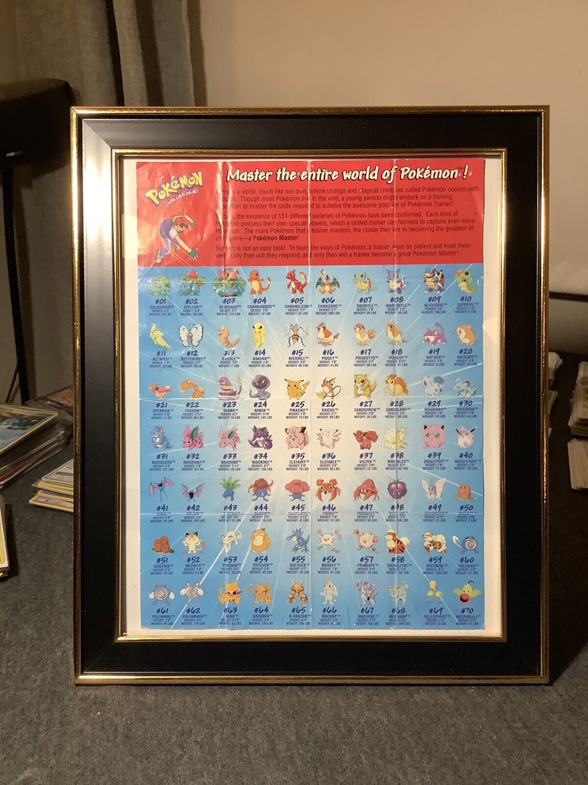 Pokemon Vintage Hasbro Poster Master The Entire World Of Pokemon Authentic 1999