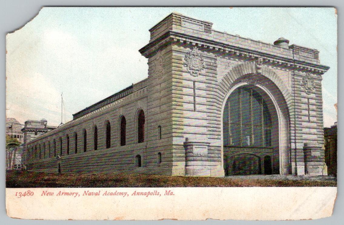Pre-1907 ANNAPOLIS MARYLAND MD NEW ARMORY NAVAL ACADEMY ANTIQUE POSTCARD