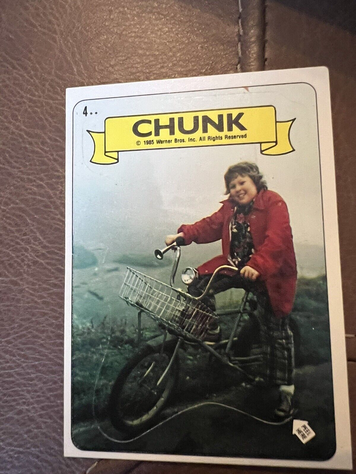 1985 Topps The Goonies Card # 4 Chunk .