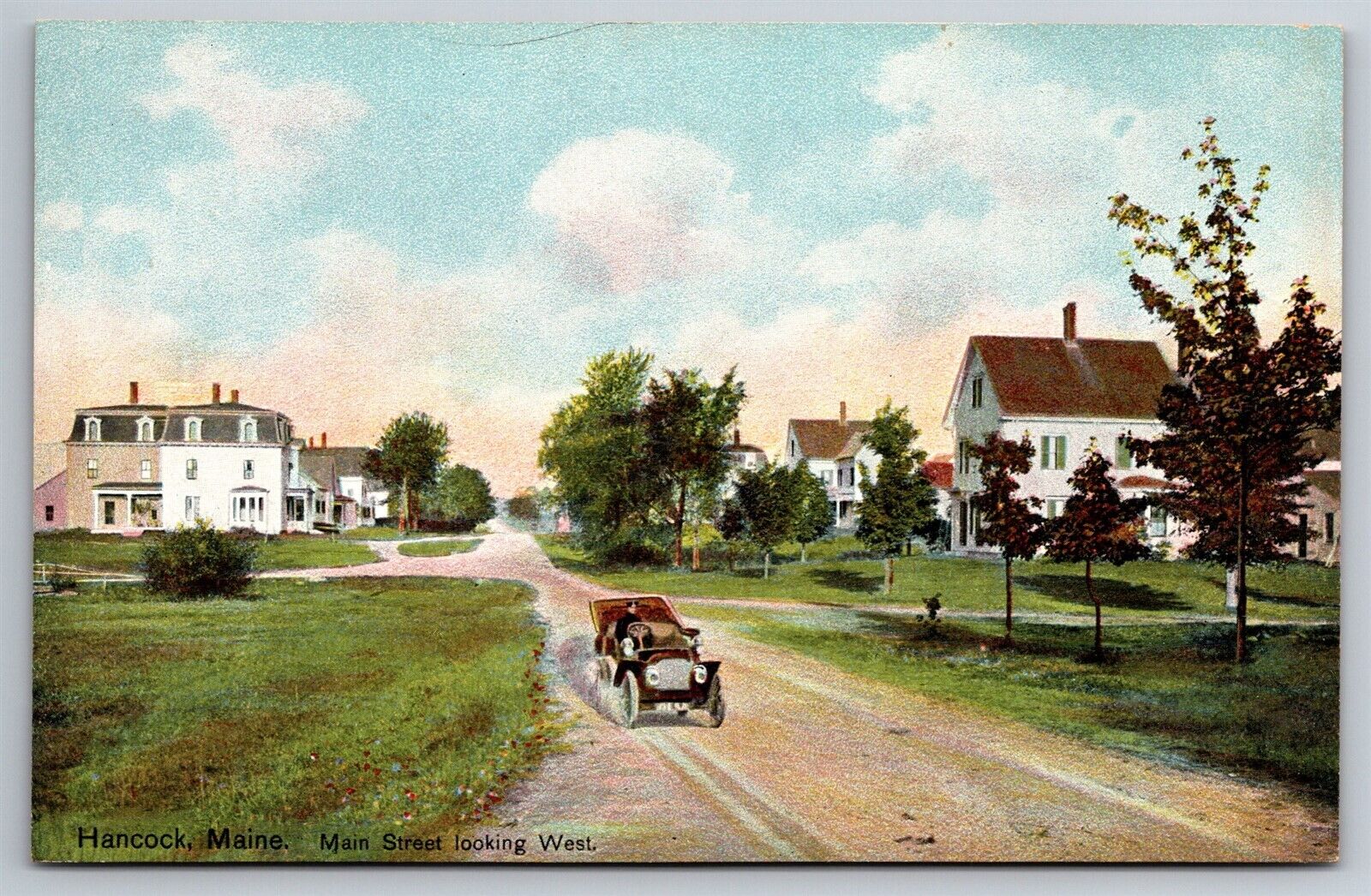Main Street Looking West Hancock ME C1910\'s Postcard P10