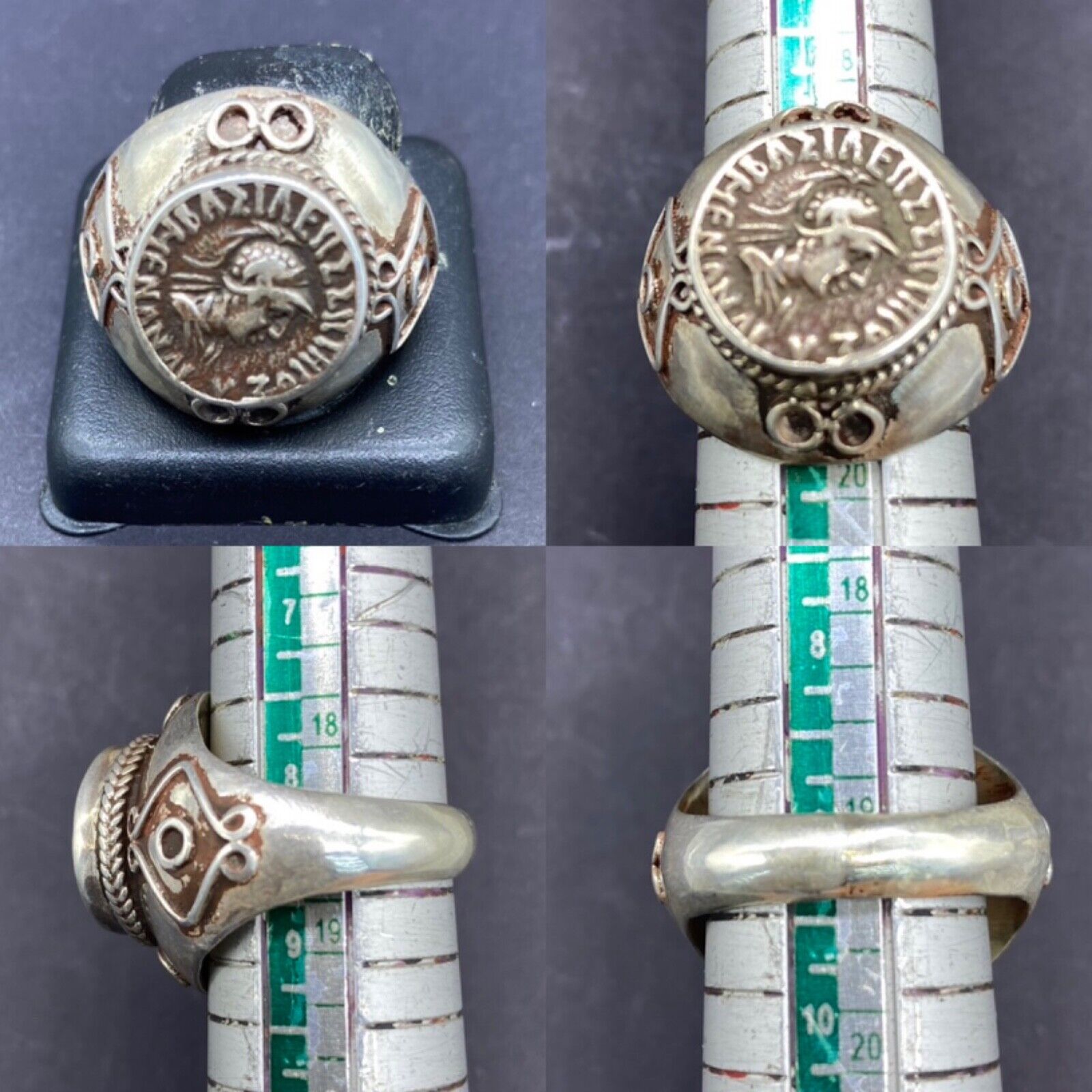 Very Authentic Old Solid Sliver Beautiful Bactrian Coin Antique Ring