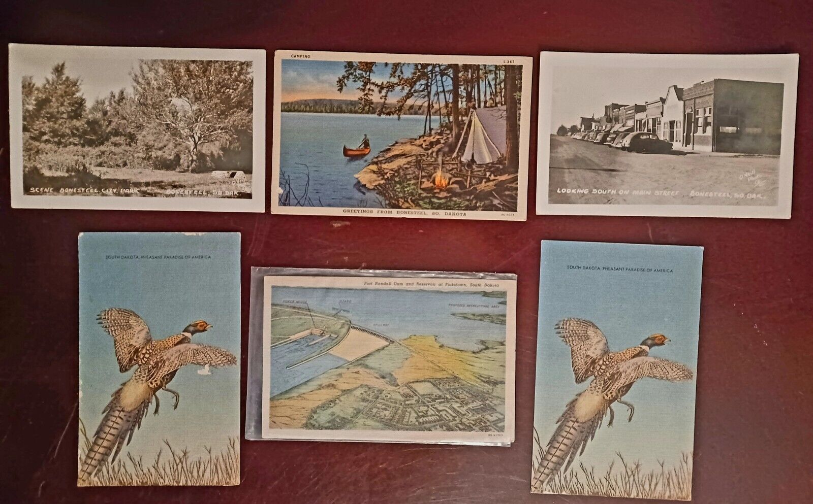 LOT OF 6 VINTAGE SOUTH DAKOTA POST CARDS POSTED & UNPOSTED VARIOUS AGES