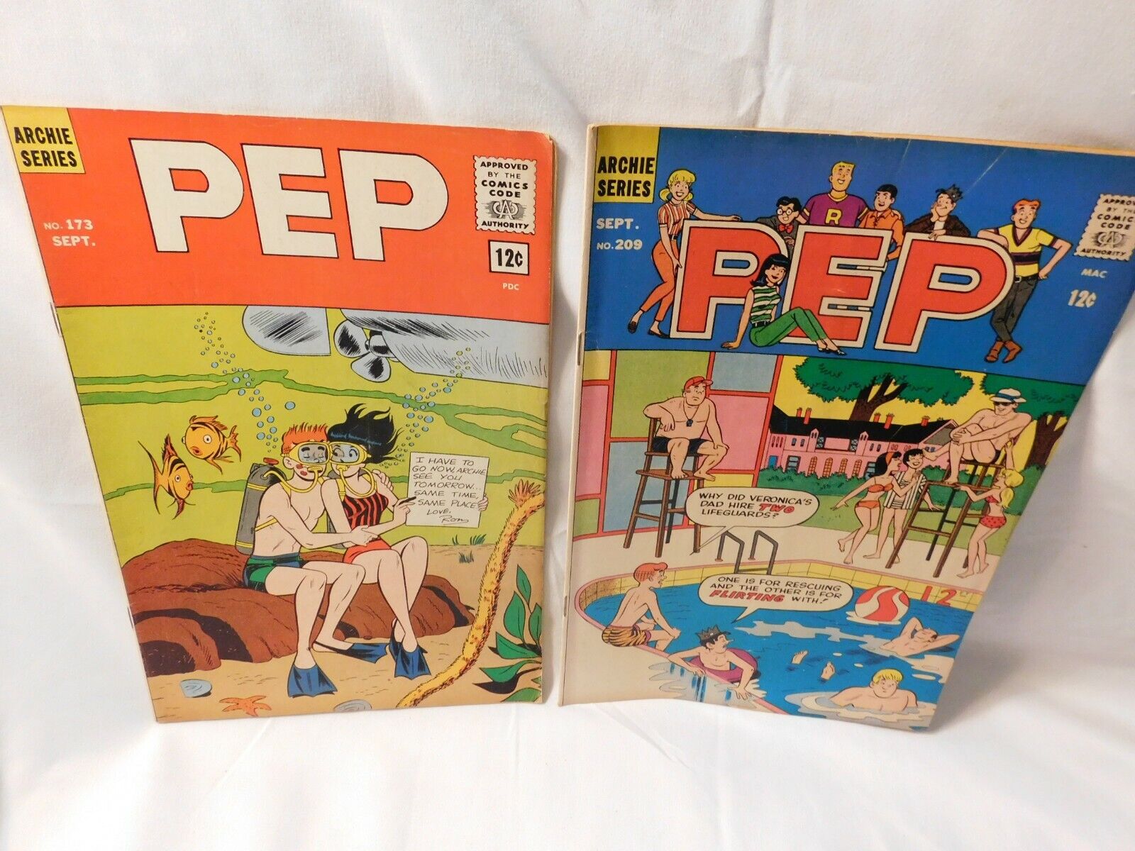 ARCHIE SERIES PEP Comic Books Issue 173 and 209 Silver Age