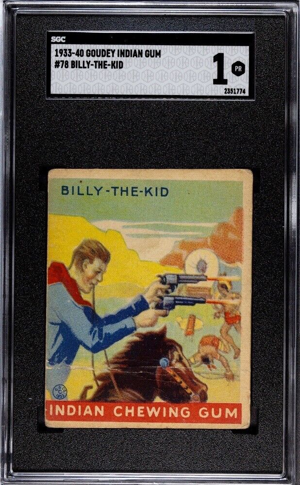 1933-40 Goudey Indian Gum #78 Billy The Kid SGC 1 Authentic Vintage Card RARE
