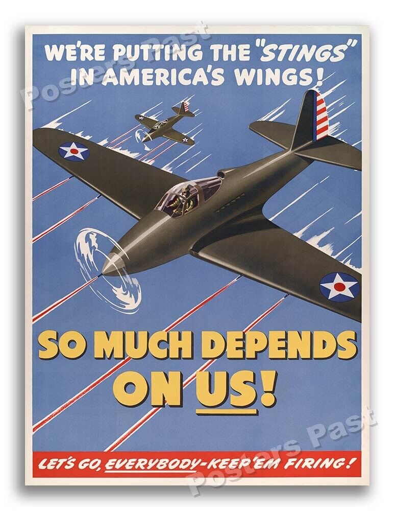 1940s “Keep ‘Em Firing” WWII Historic Air Corps War Poster - 18x24