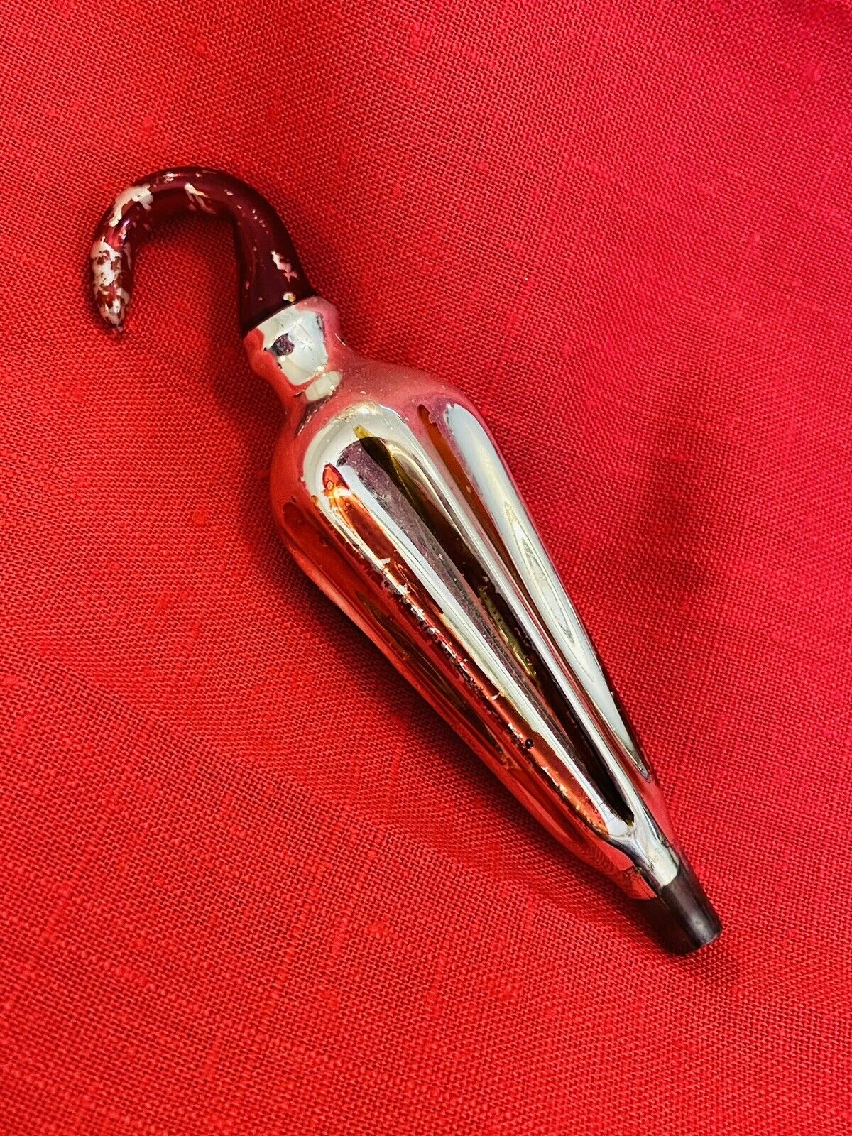 Vintage Umbrella Mercury Glass Ornament Faceted